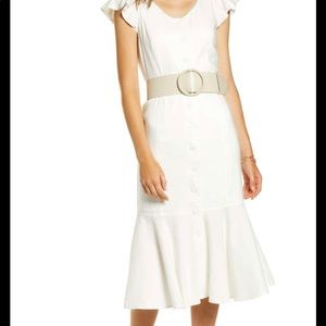 RACHEL PARCELL Ivory Front Button Down Dress
